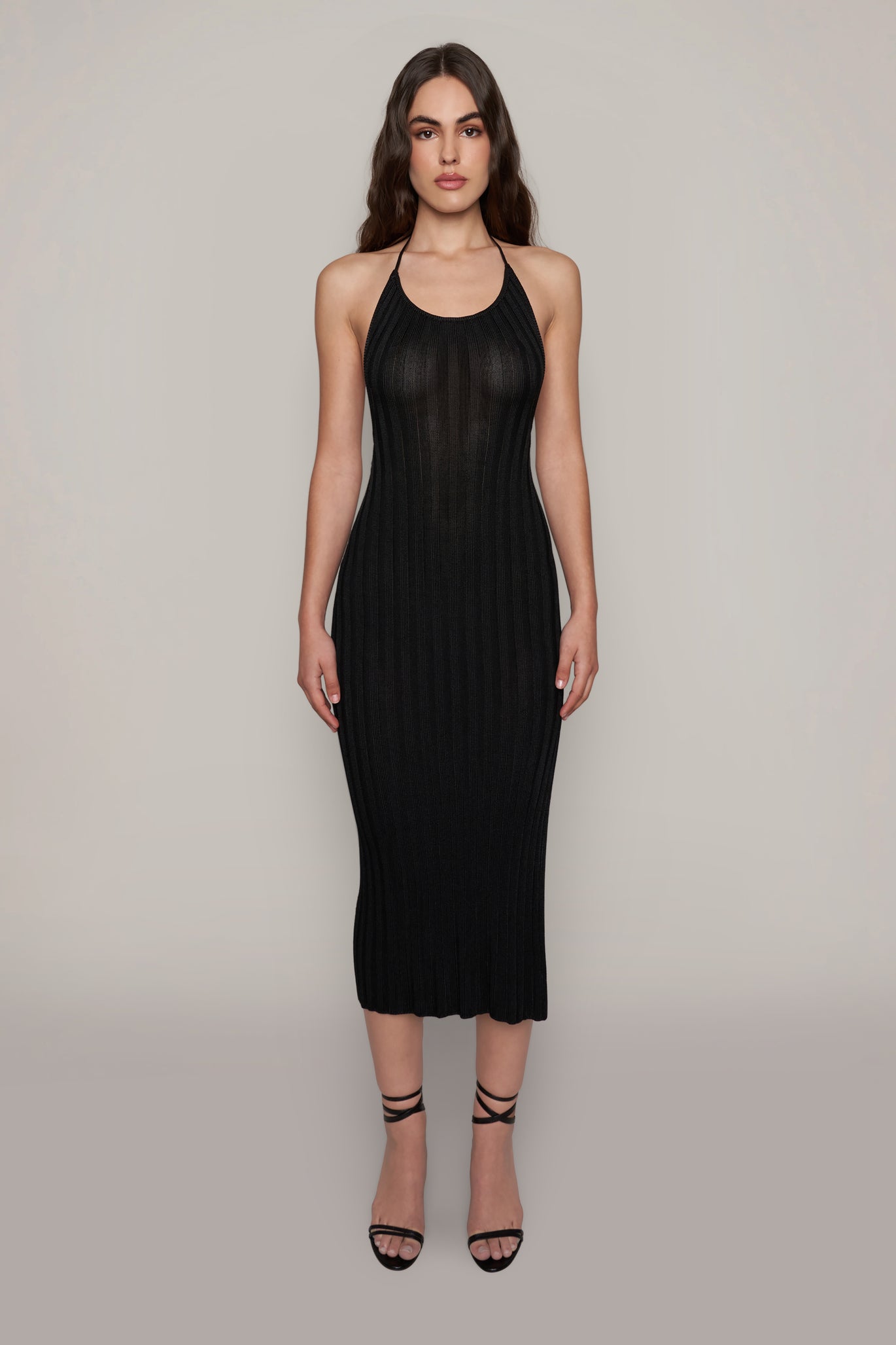 Charlotte Rib Midi Dress - Eclipse