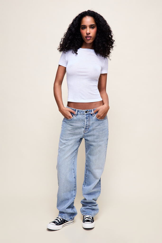 Sol Relaxed Wide Leg Pant in Light Vintage