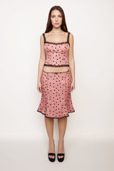 Velvet Floral Lace Low Rise Midi Skirt
