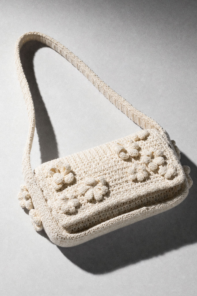 Oasis Crochet Shoulder Bag in Ivory