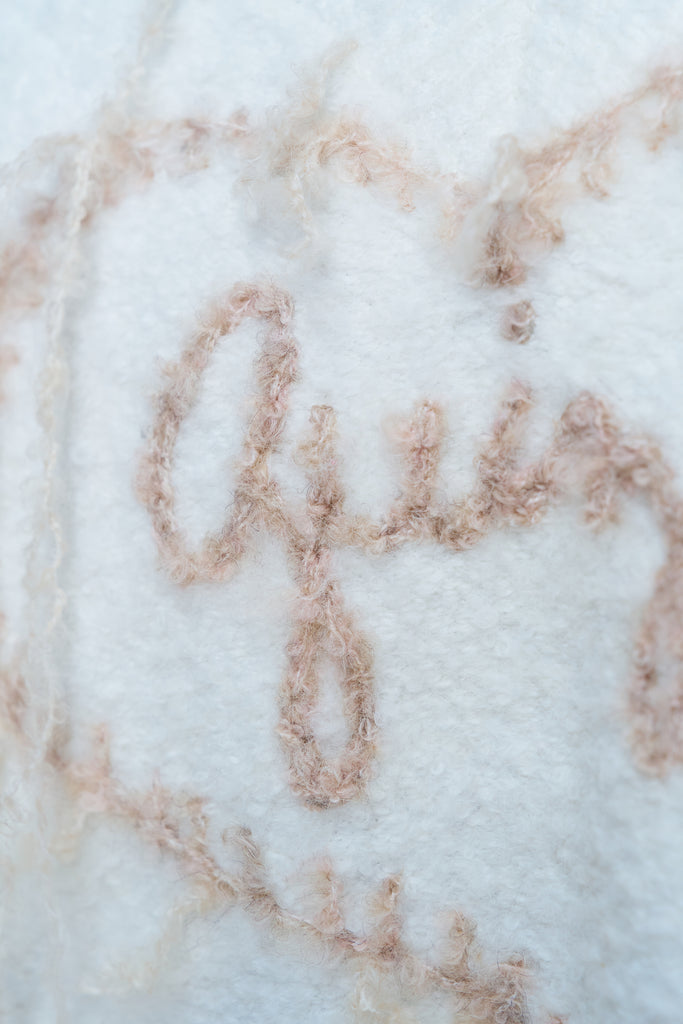 GUIZIO HEART WOOL SWEATER IN WHITE