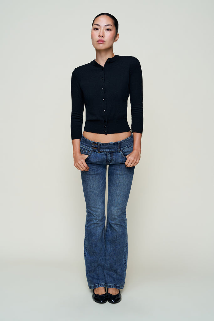 Emelie Wool Cardigan in Black