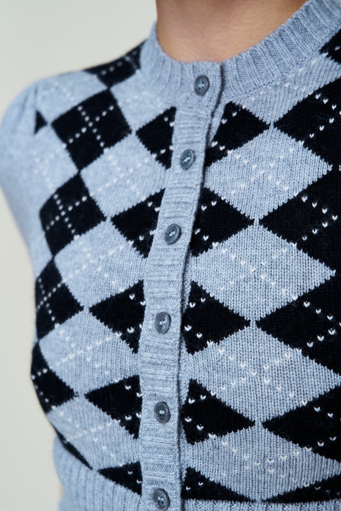 THE SWEET ARGYLE WOOL CARDIGAN