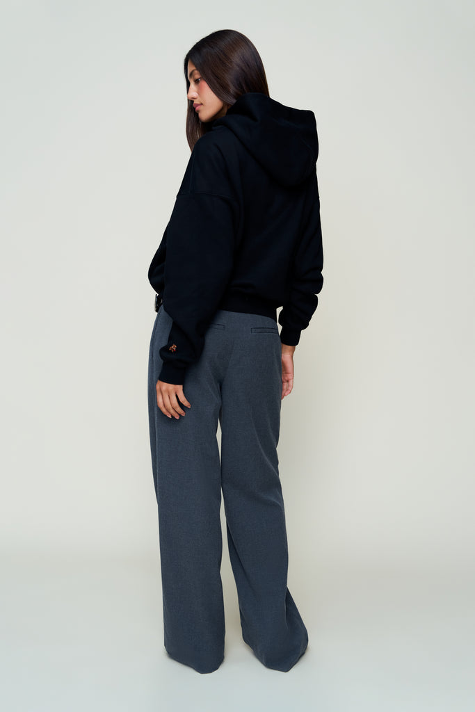 Bedazzled Pull Over Hoodie in Black