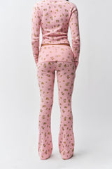 Flared Thermal Pant in Baby Pink