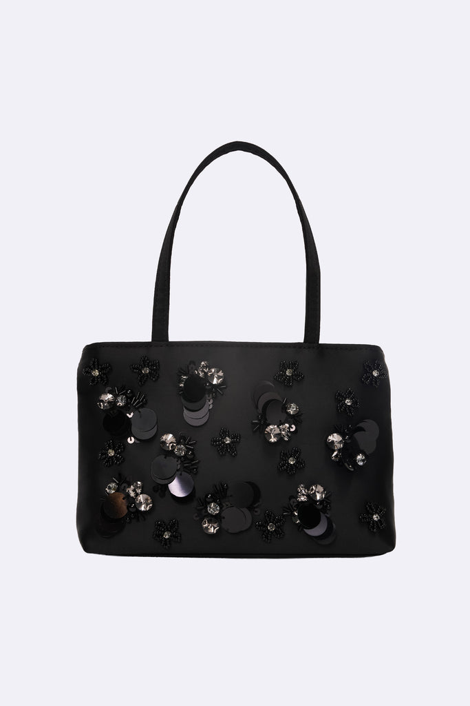 Embellished Satin Pouchette
