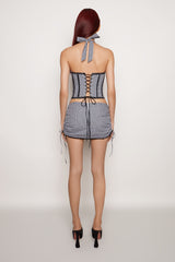 Gingham Lace Corset
