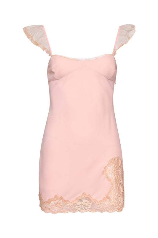 Lace Flutter Mini Dress