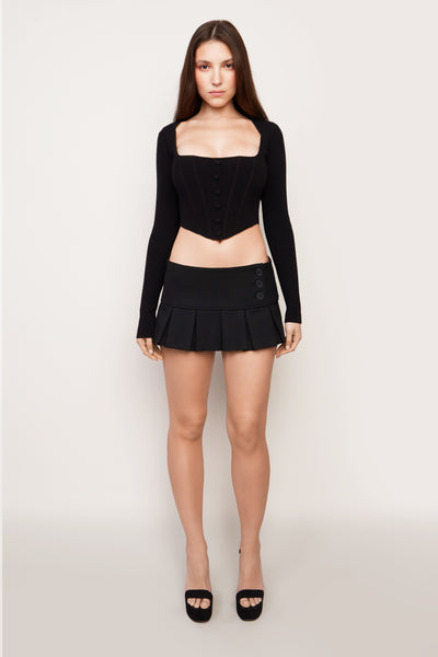 Pleated Micro Mini Skort