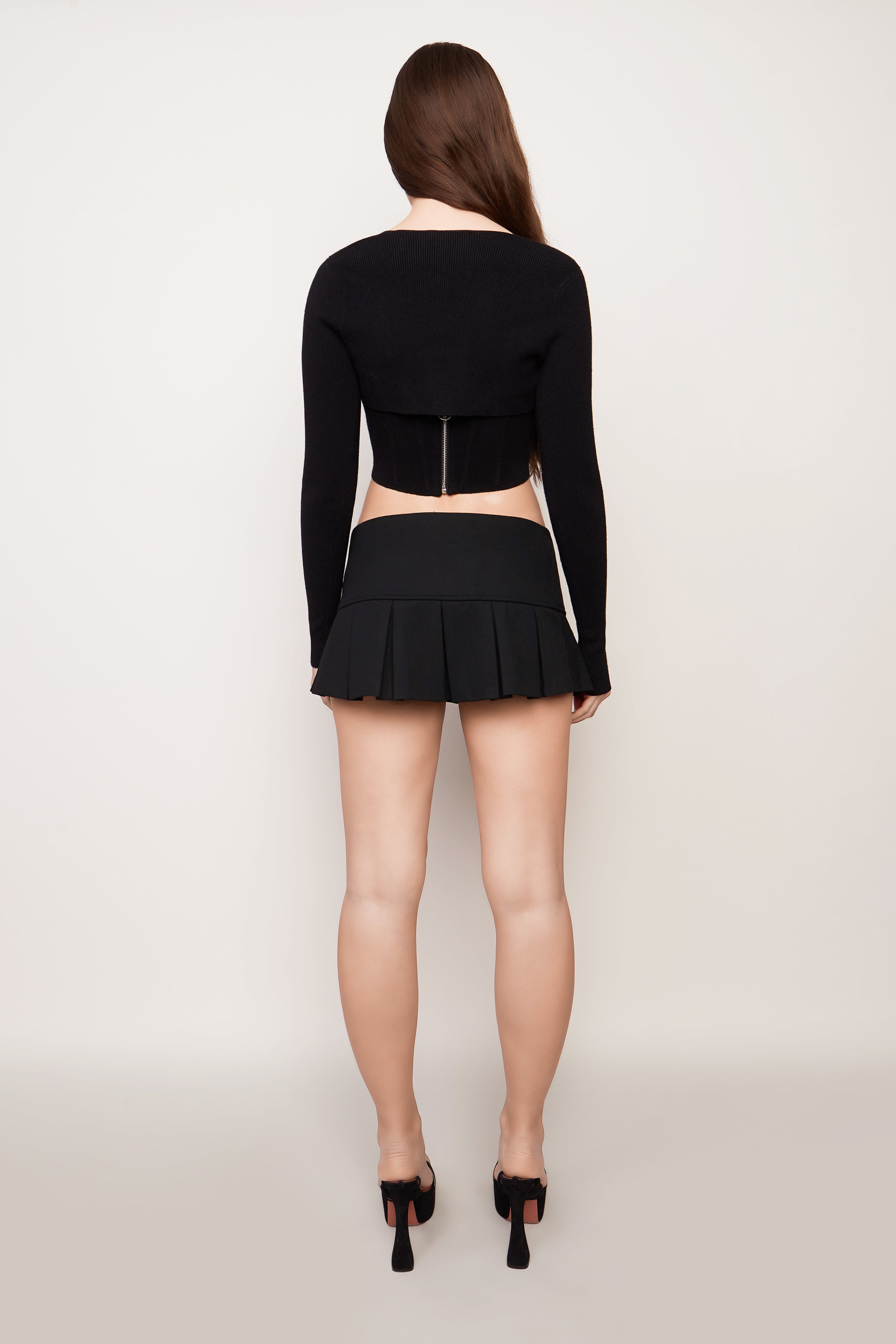 Pleated Micro Mini Skirt
